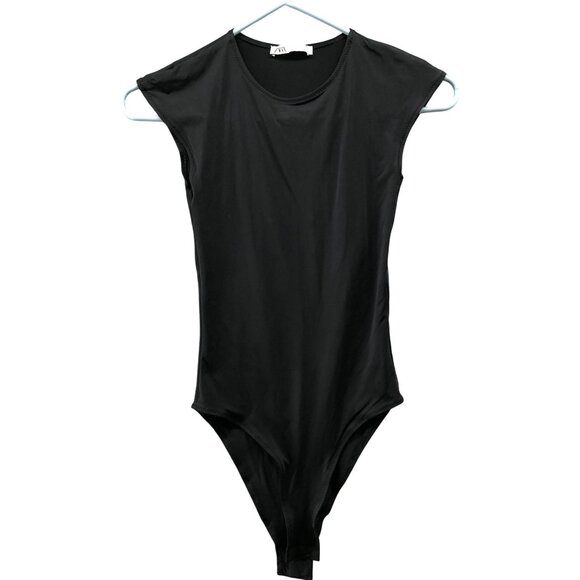 Zara Sleeveless Bodysuit Womens S Black Shapewear Stretchy - Picture 1 of 7